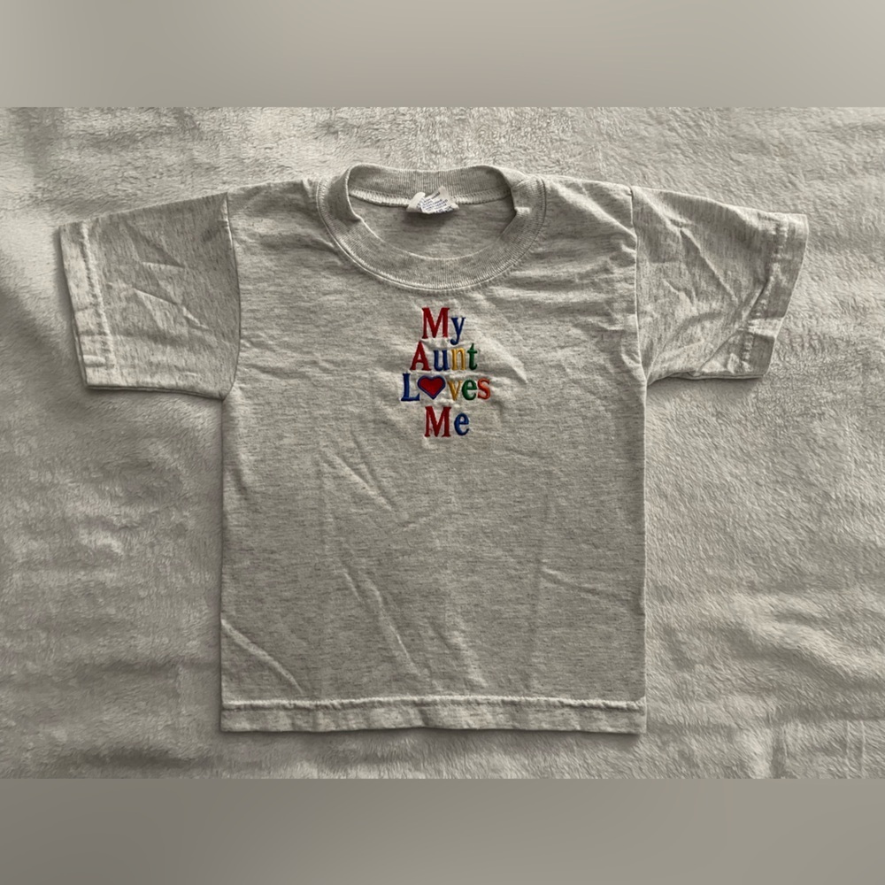 My Aunt Loves Me embroidered Gray T-Shirt